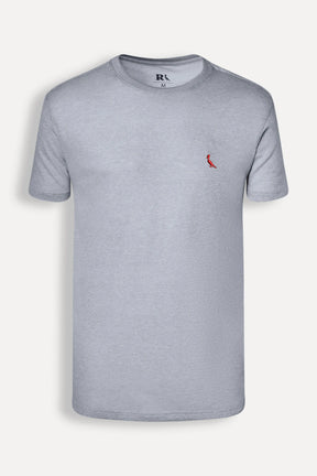 camiseta básica brasa pica-pau bordado - Cinza