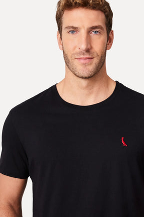 camiseta básica brasa pica-pau bordado - Preta