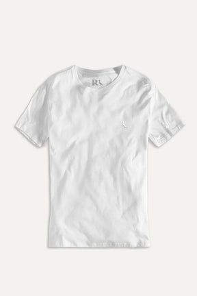 camiseta básica suspiro pica-pau bordado - branca