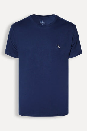 camiseta básica suspiro pica-pau bordado - Azul