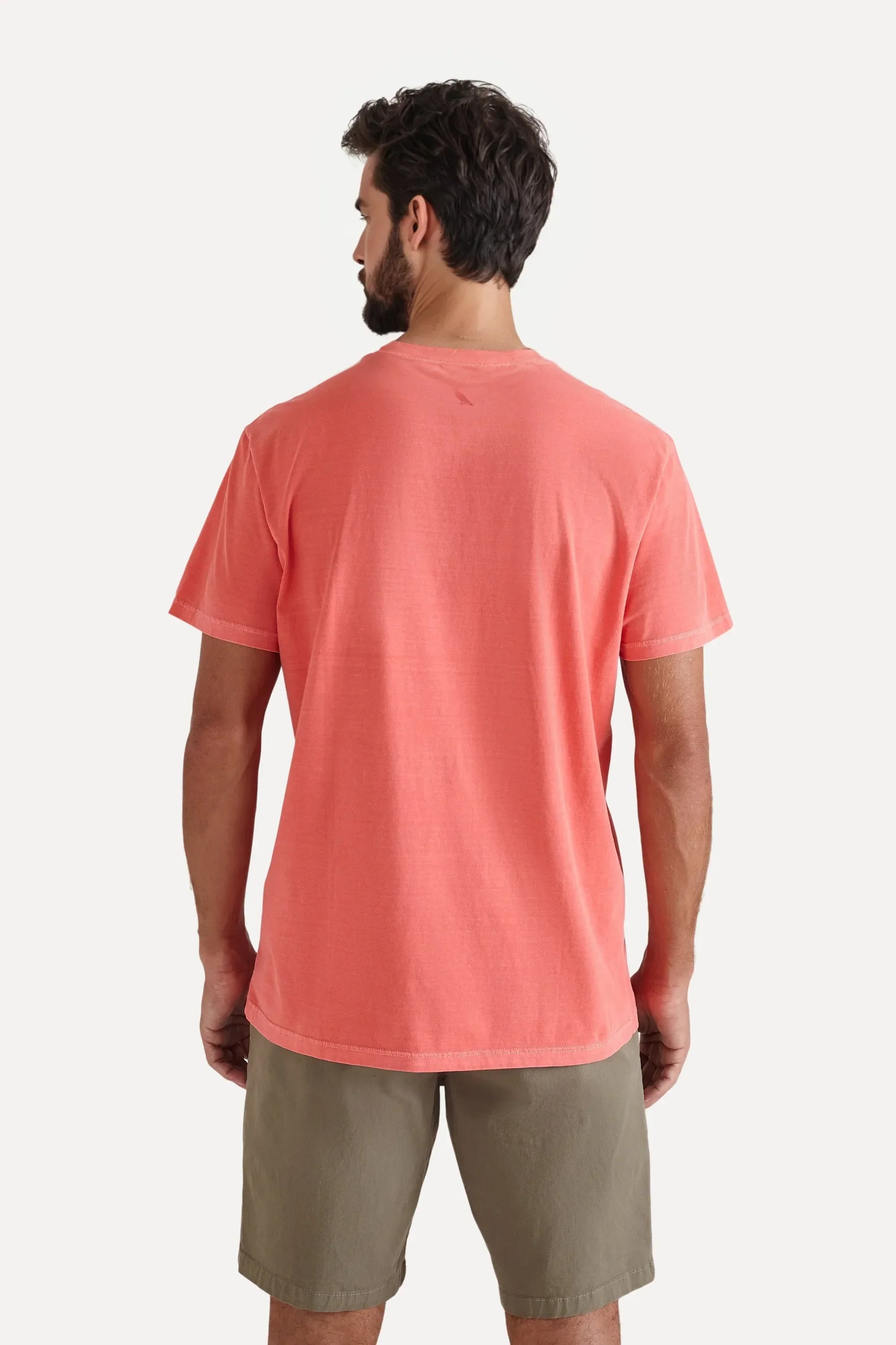 camiseta básica suspiro pica-pau bordado - Salmão