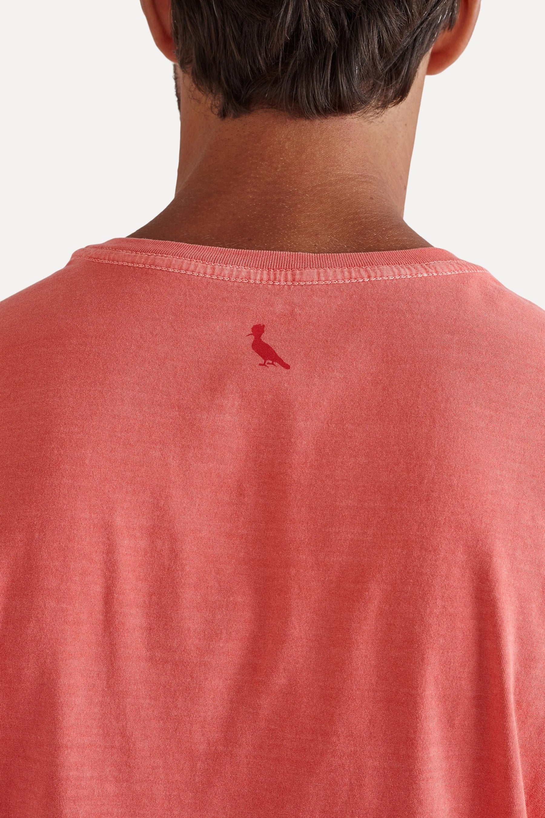 camiseta básica suspiro pica-pau bordado - Salmão