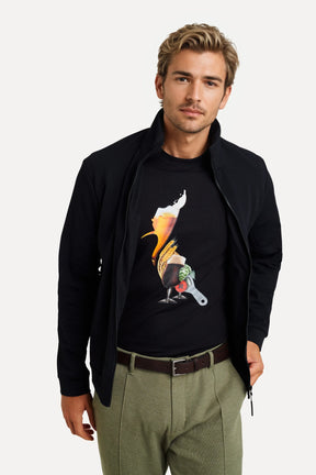 camiseta pica-pau cerveja - Preta