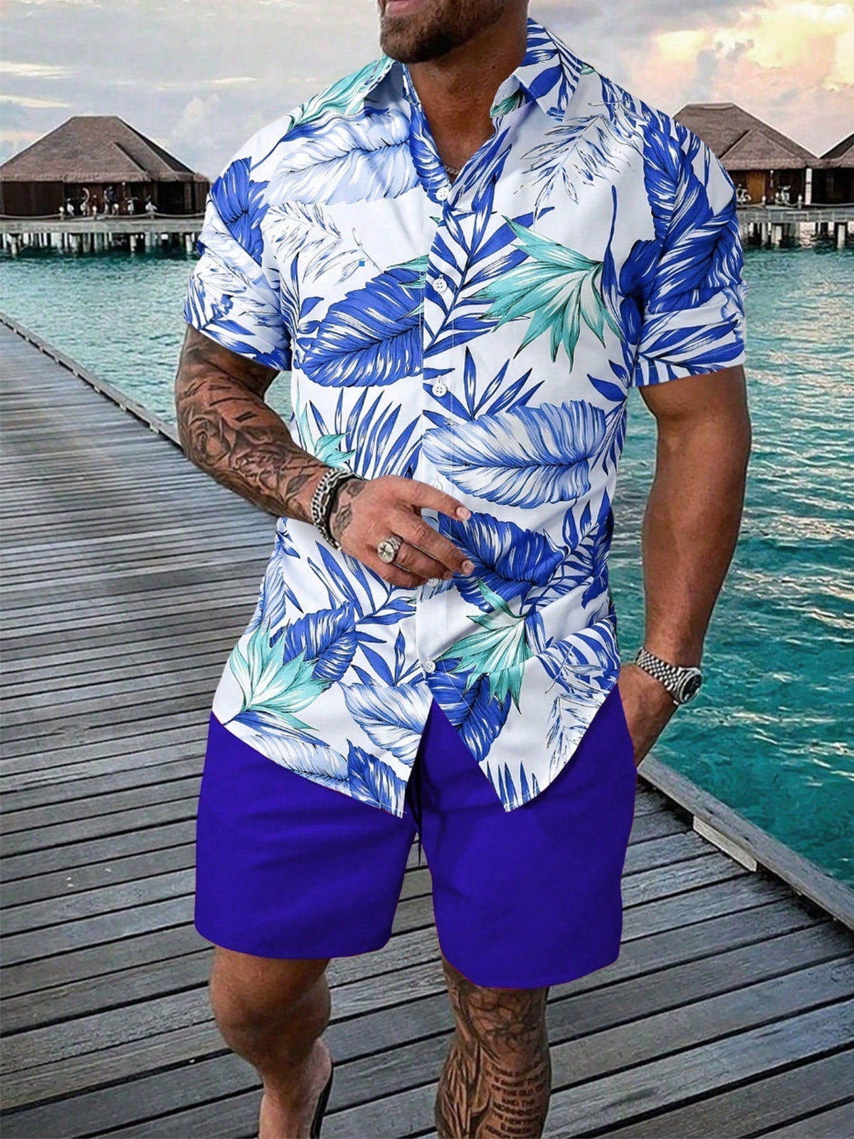 Conjunto Masculino Cores do Verão Azul
