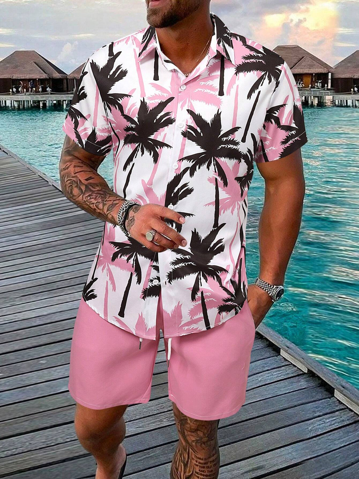 Conjunto Masculino Refresco Natural Rosa Chiclete