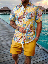 Conjunto Masculino Mar Tropical Amarelo Claro