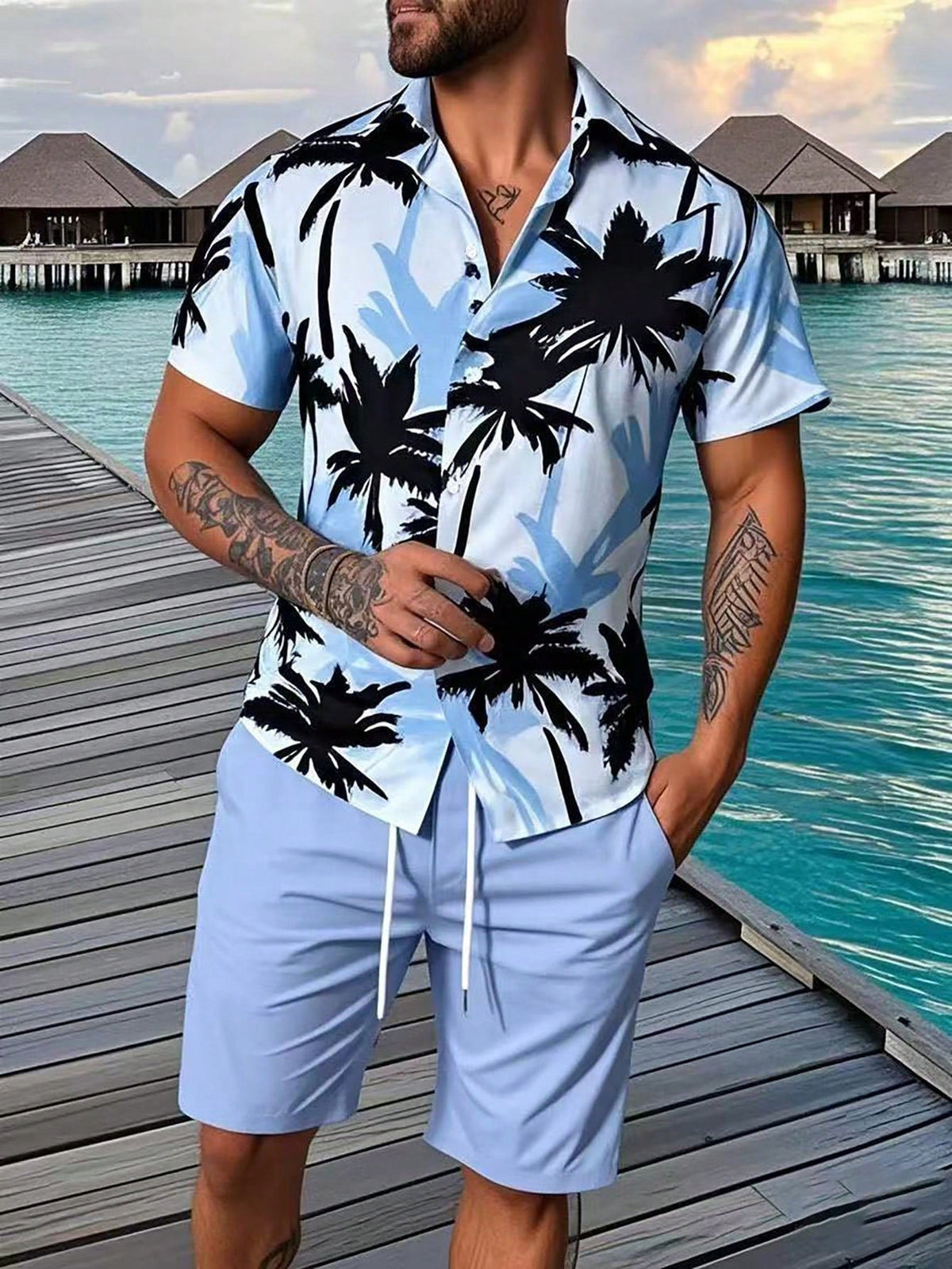 Conjunto Masculino Refresco Natural Azul