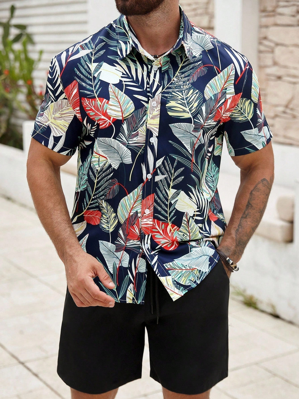 Conjunto Masculino Mar Tropical Preto