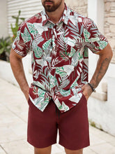 Conjunto Masculino Mar Tropical Vermelho