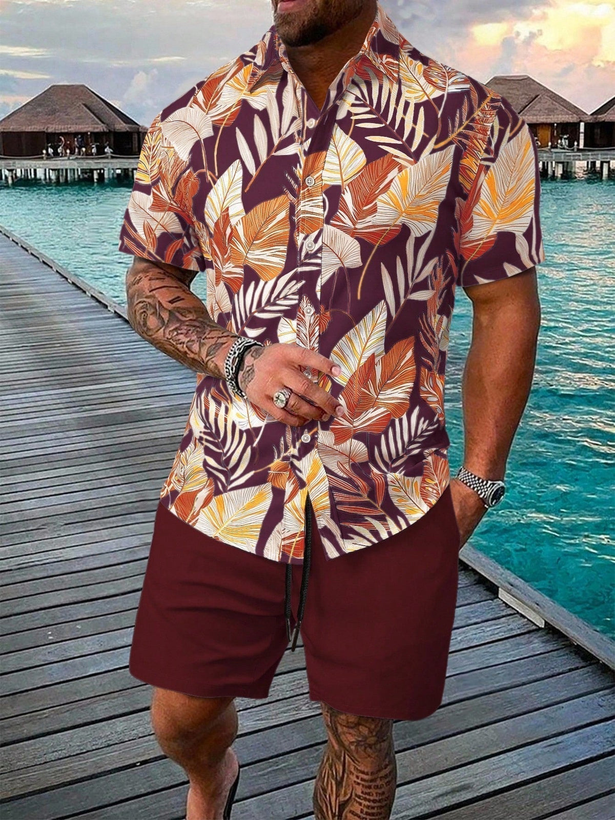 Conjunto Masculino Mar Tropical Café