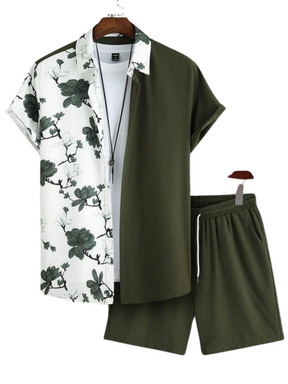 Conjunto Masculino Folhas do Caribe