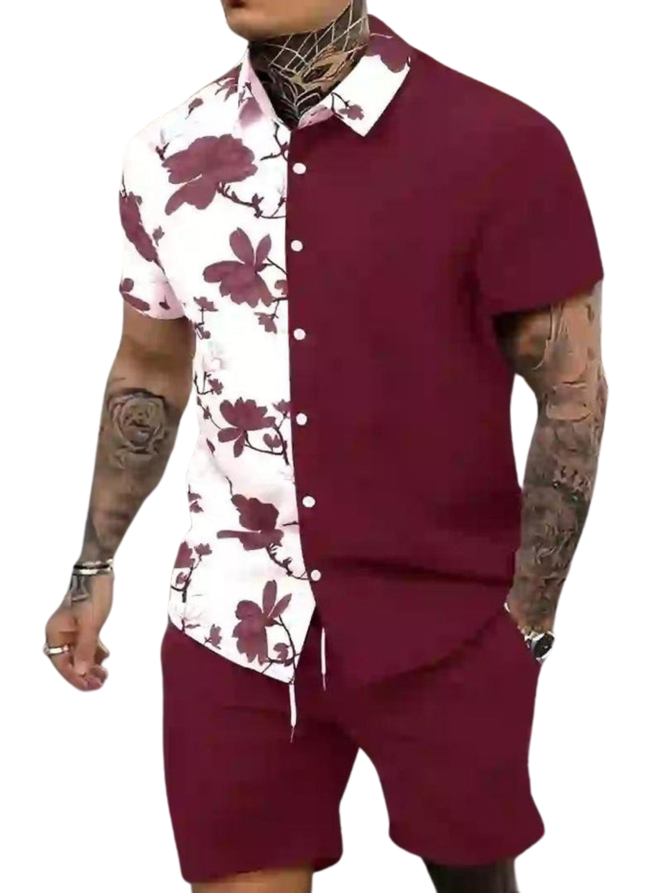 Conjunto Masculino Folhas do Caribe