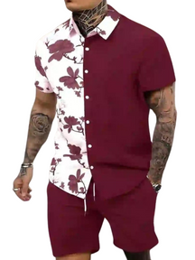 Conjunto Masculino Folhas do Caribe